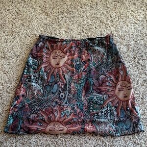 Sun Patterned Multicolor Skirt